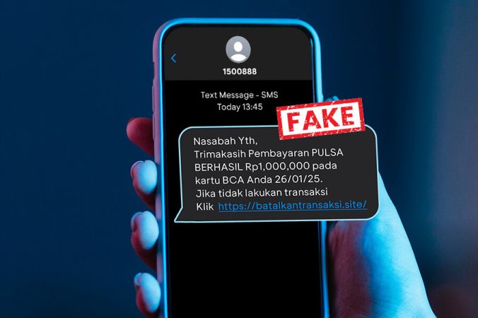 ilustrasi SMS penipuan